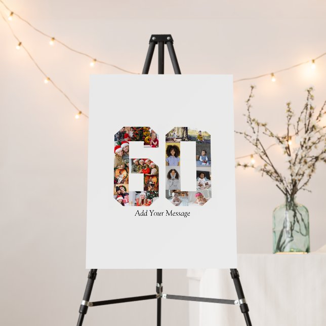 Number 60 Photo Collage Foam Board (In Situ (Stand))