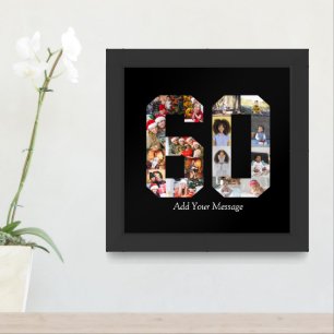 Number 60 Photo Collage Framed Art