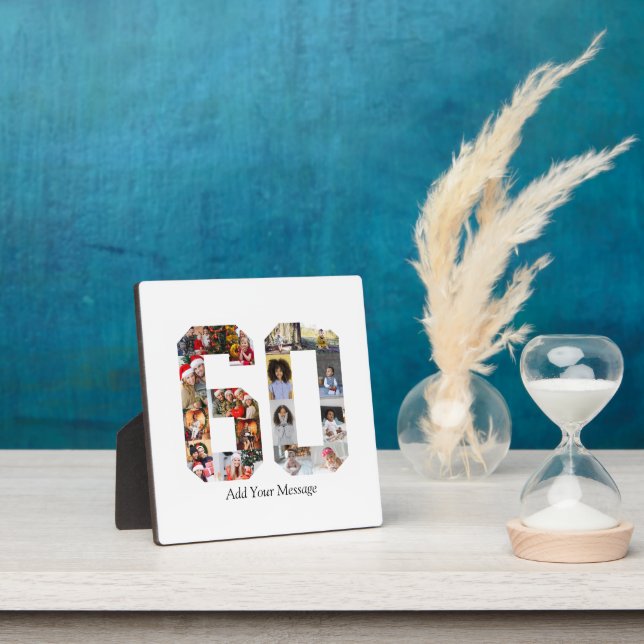 Number 60 Photo Collage Plaque (Insitu)