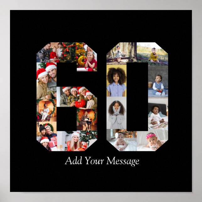 Number 60 Photo Collage Poster (Front)