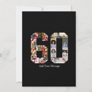 Number 60 Photo Collage Thank You Card