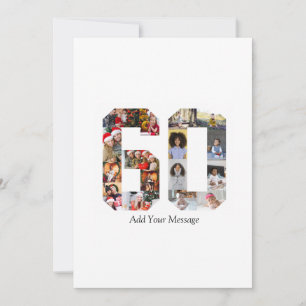 Number 60 Photo Collage Thank You Card