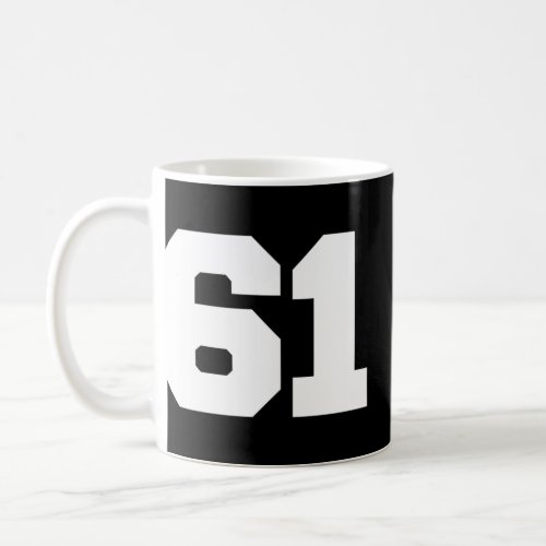 Number 61 Sports Jersey Player 61 Fan Back Print V Coffee Mug