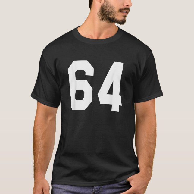 Number 64 Sports Jersey Front and Back Team Player T-Shirt (Front)