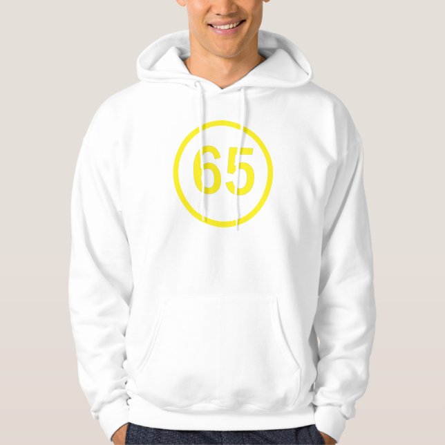 number, 65, in a circle hoodie (Front)