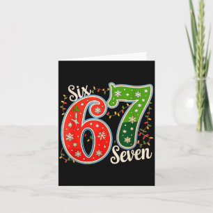 Number 67 Funny Six Seven 6 7 Meme Christmas Light Card