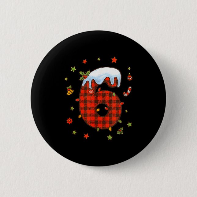 Number 67 Matching Christmas 6 7 Six Seven 6-7 Mem Button (Front)