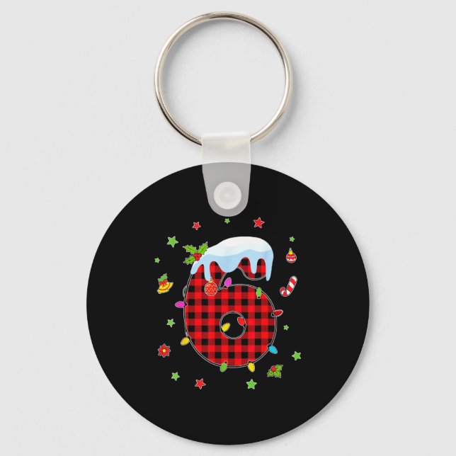 Number 67 Matching Christmas 6 7 Six Seven 6 7 Mem Keychain (Front)