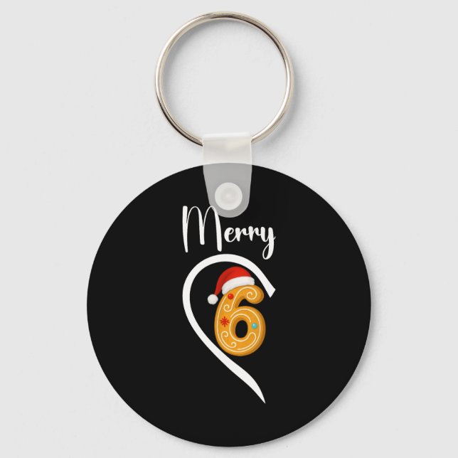 Number 67 Matching Christmas 6 7 Six Seven 6 7 Mem Keychain (Front)