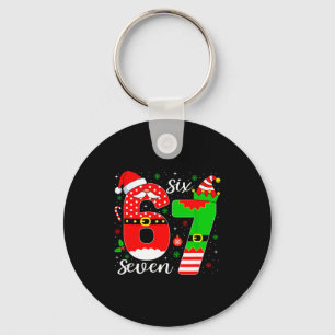 Number 67 Matching Six Seven 6 7 Meme 6-7 Christma Keychain