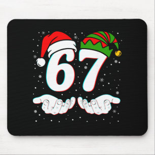 Number 67 Matching Six Seven 6 7 Meme 6-7 Christma Mouse Pad