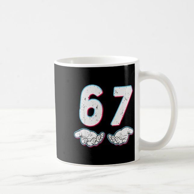 Number 67 Matching Six Seven 6 7 Meme 6-7 Hallowee Coffee Mug (Right)