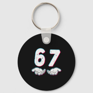 Number 67 Matching Six Seven 6 7 Meme 6-7 Hallowee Keychain