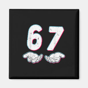 Number 67 Matching Six Seven 6 7 Meme 6-7 Hallowee Magnet