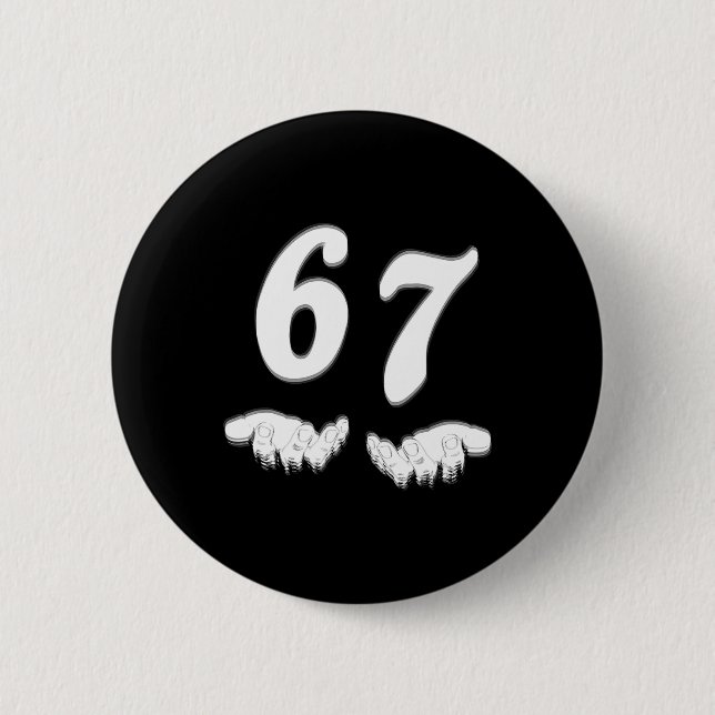 Number 67 Matching Six Seven Meme Funny Halloween  Button (Front)