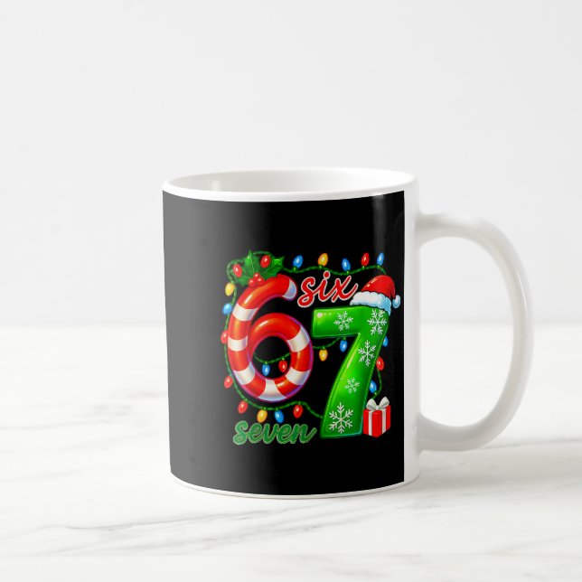 Number 67 Meme Retro Santa 6 7 Holiday Six Seven C Coffee Mug (Right)