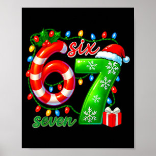 Number 67 Meme Retro Santa 6 7 Holiday Six Seven C Poster