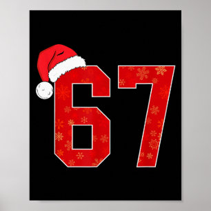 Number 67 Meme Santa Christmas Matching Group Cost Poster