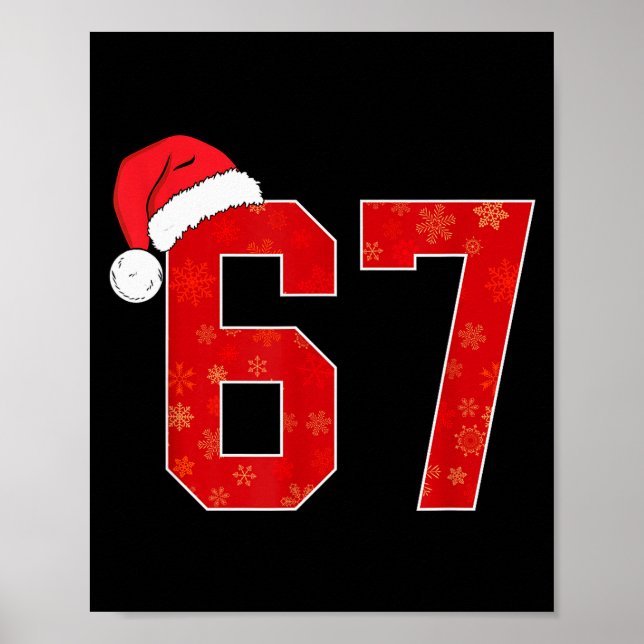Number 67 Meme Santa Christmas Matching Group Cost Poster (Front)