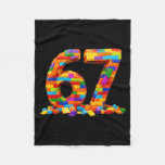 Number 67 Meme Six Seven 6 7 Building Blocks Gen A Fleece Blanket