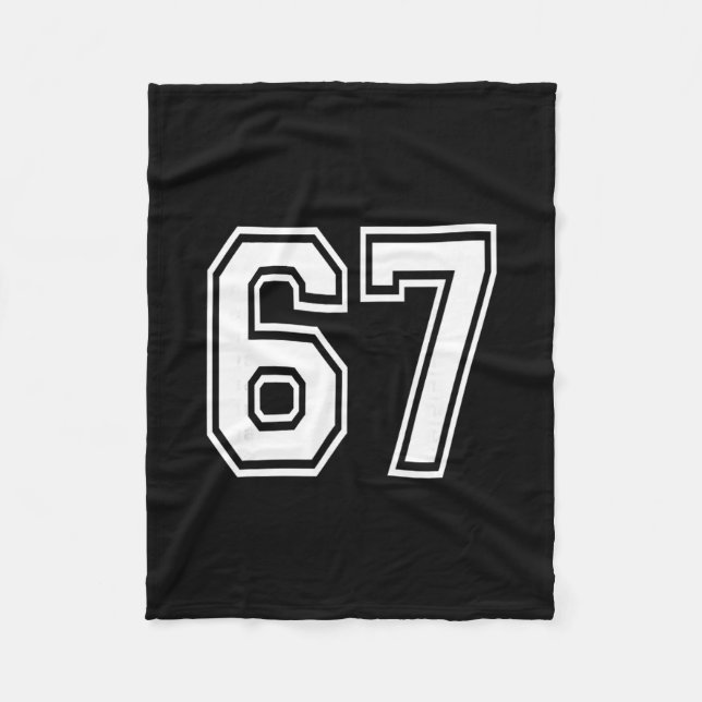 Number 67 Numbered Uniform Sports Jersey Team 67th Fleece Blanket (Front)
