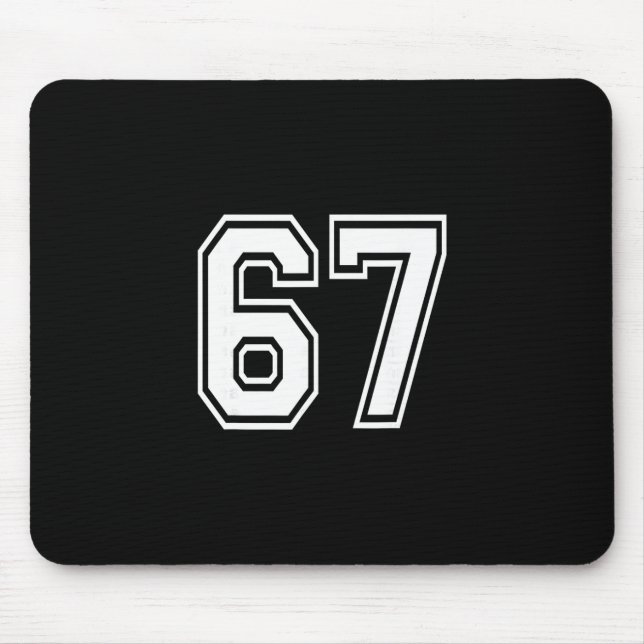 Number 67 Numbered Uniform Sports Jersey Team 67th Mouse Pad (Front)