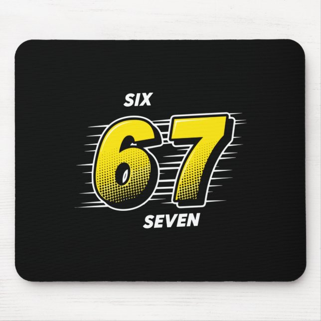 Number 67 Six And Seven P Art Comic Style Yellow M Mouse Pad (Front)