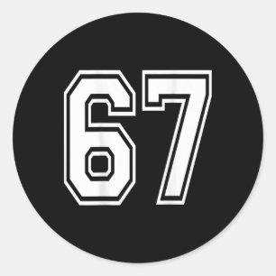 Number 67 Sports Player Number Ck Of Shirt Only Classic Round Sticker