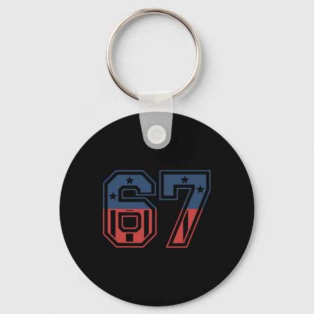 Number 67 Usa  Keychain (Front)