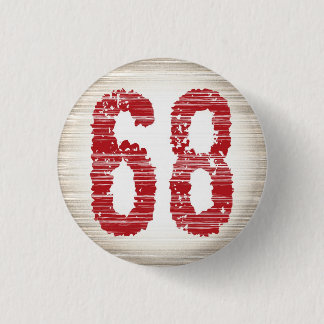 Number 68 batch pinback button