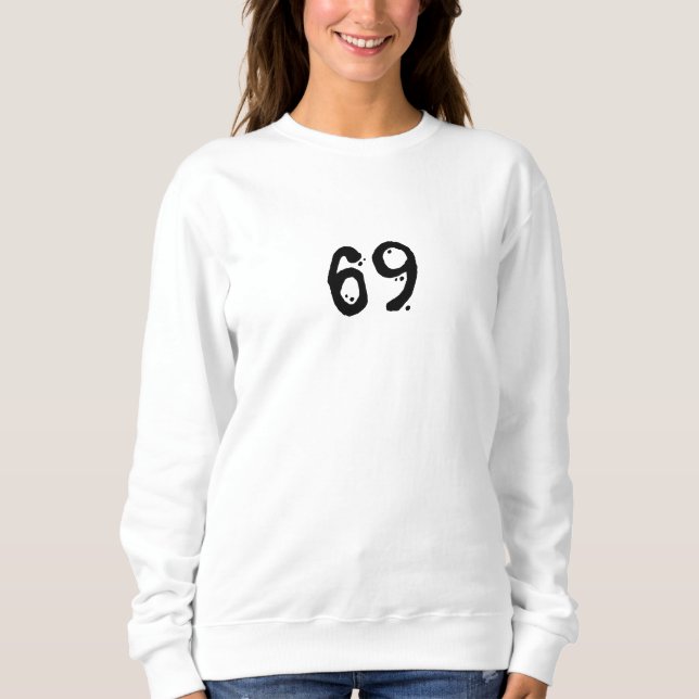 Number 69 Wifey/Husby Custom Bride, Fiance Gift Sweatshirt (Front)