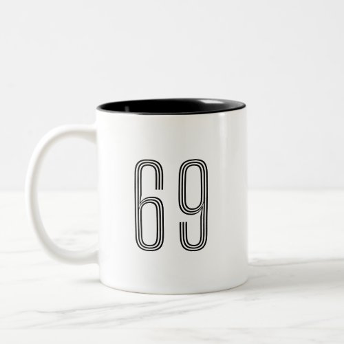 Number 69 WifeyHusby Custom Bride Fiance Gift Two_Tone Coffee Mug
