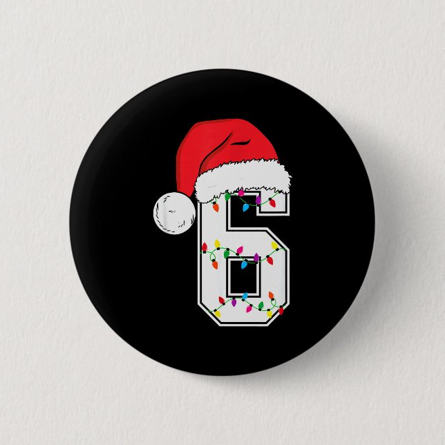 Number 6 67 Meme Santa Christmas Matching Group Co Button (Front)