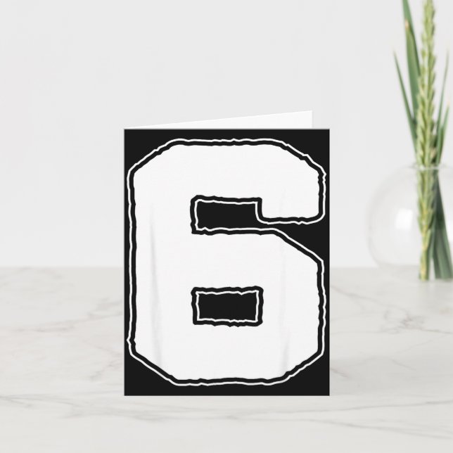 Number 6 6th Birthday Boy Kids Six Year Old Happy  Card (Front)