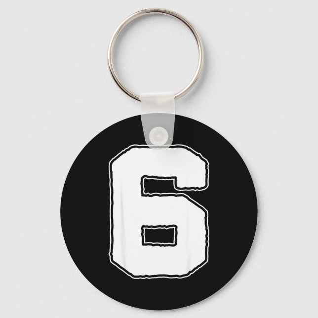 Number 6 6th Birthday Boy Kids Six Year Old Happy  Keychain (Front)