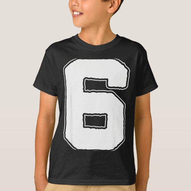 Number 6 6th Birthday Boy Kids Six Year Old Happy  T-Shirt (Front)