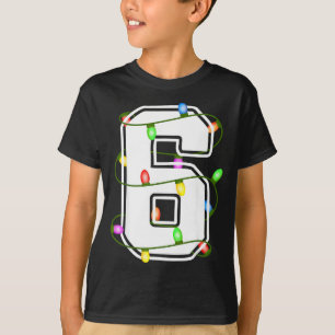 Number 6 6th Birthday Boy Six Christmas Happy Birt T-Shirt