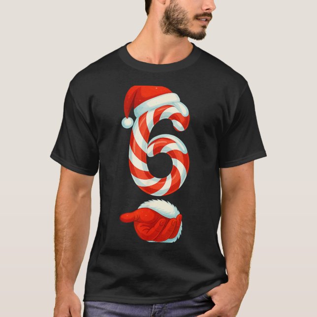 Number 6 7 Meme 67 Couple Pajamas Christmas Matchi T-Shirt (Front)