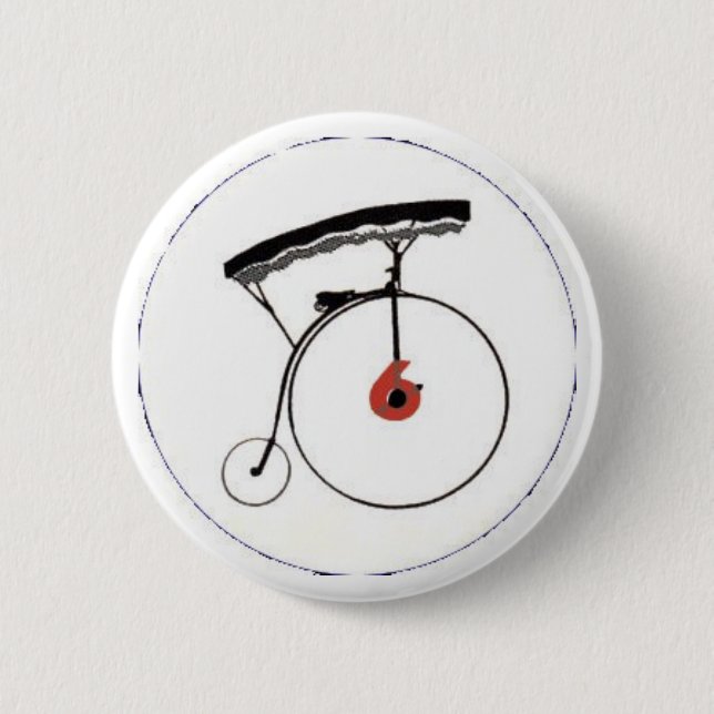 Number 6 Badge Pinback Button (Front)