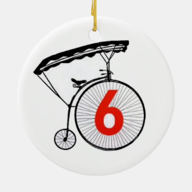 Number 6 ceramic ornament (Back)