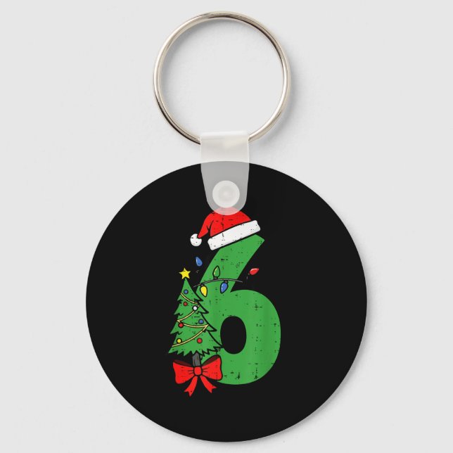 Number 6 Christmas 6 7 Matching 67 Meme Men Women  Keychain (Front)