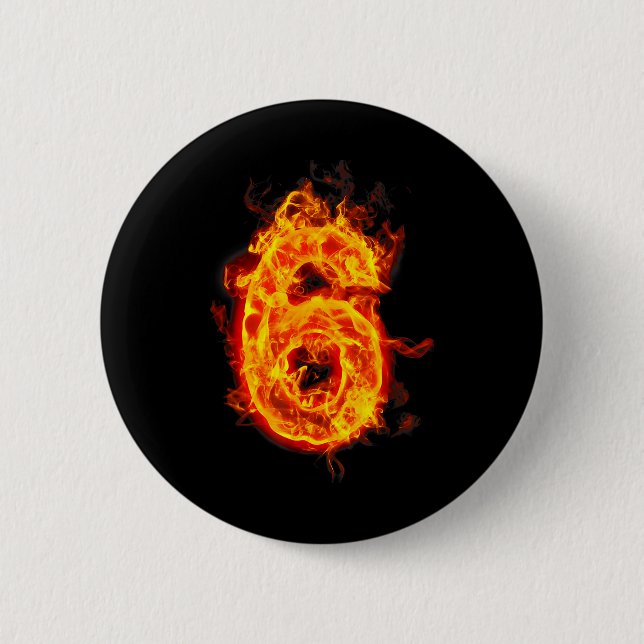Number 6 Fire Ice Number Six Seven Meme 67 Alpha S Button (Front)