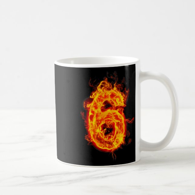 Number 6 Fire Ice Number Six Seven Meme 67 Alpha S Coffee Mug (Right)