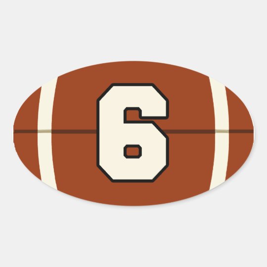 Number 6 Football Sticker