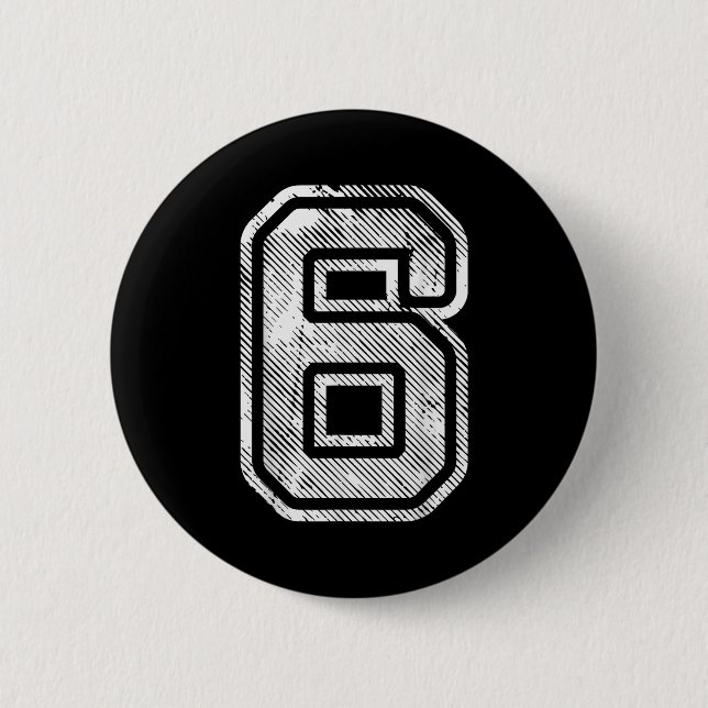 Number 6 Funny Matching 67 Meme Halloween 6th Birt Button (Front)