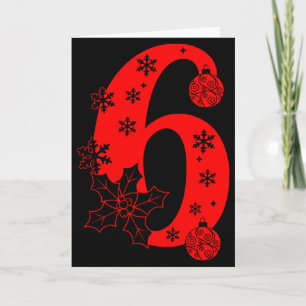 Number 6 Funny Meme Saying 67 Six Seven Christmas Card