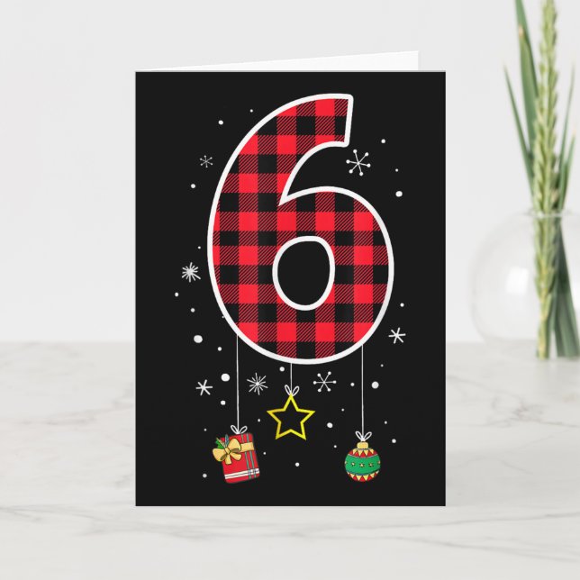 Number 6 Funny Meme Saying 6 7 Six Seven Christmas Card (Front)