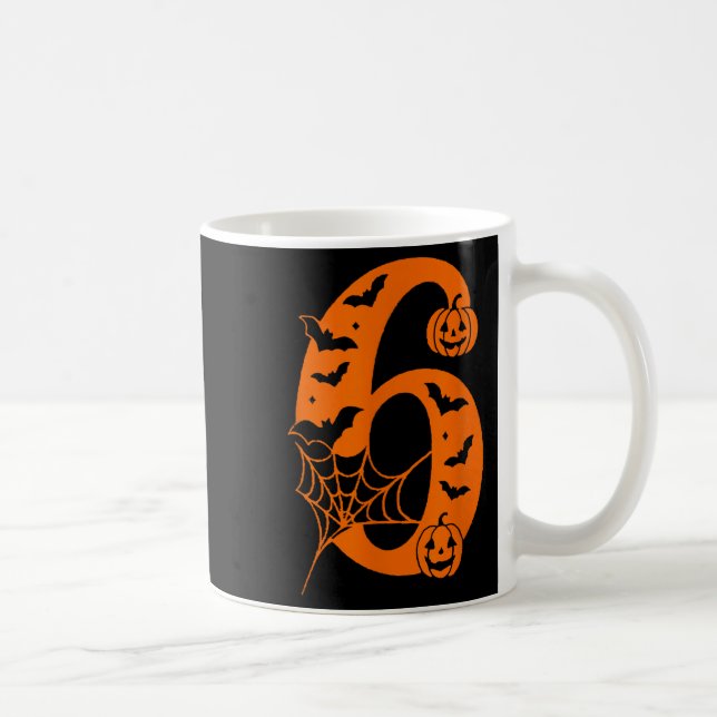 Number 6 Funny Meme Saying 6 7 Six Seven Halloween Coffee Mug (Right)