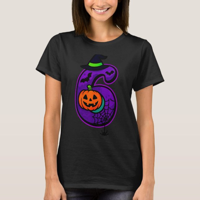 Number 6 Funny Meme Saying 6 7 Six Seven Halloween T-Shirt (Front)