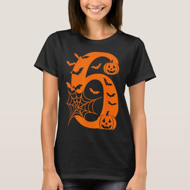 Number 6 Funny Meme Saying 6 7 Six Seven Halloween T-Shirt (Front)